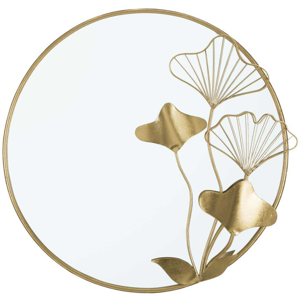 Miroir avec fleurs en métal 75 x 3.5 x 72 cm