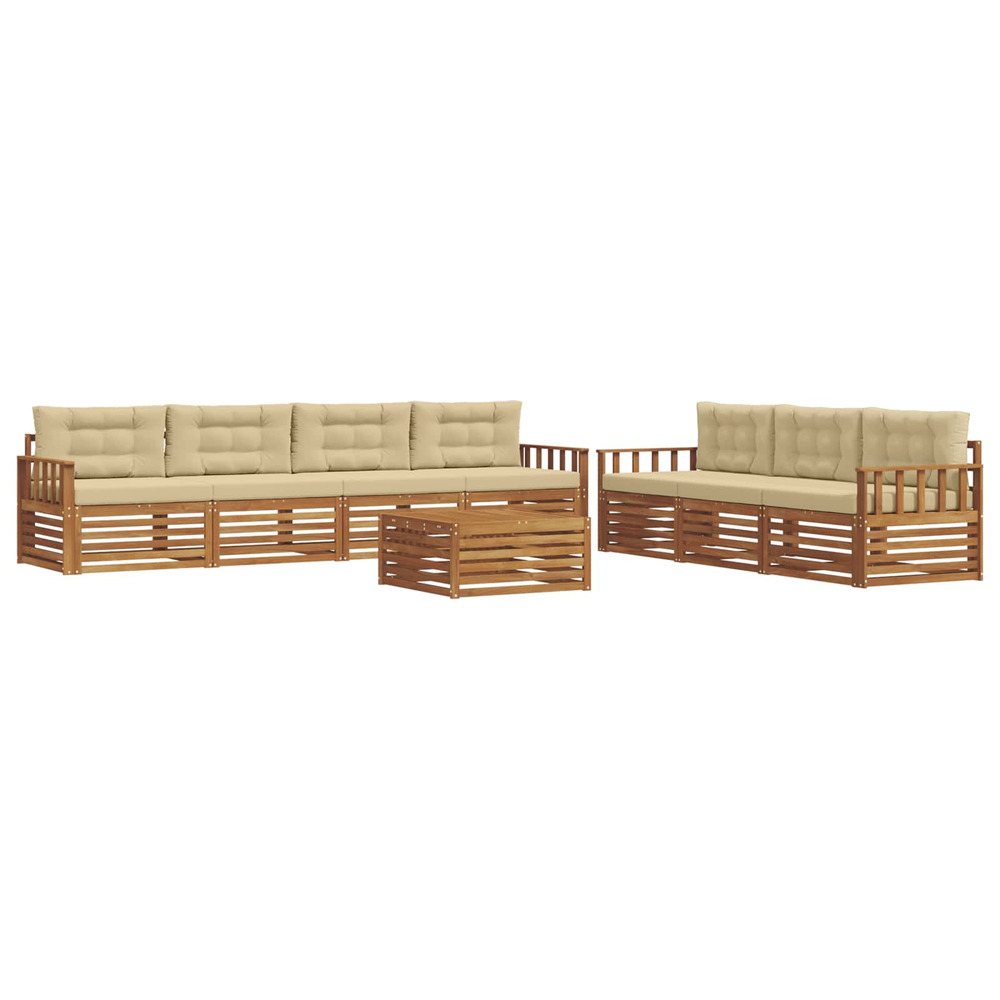 Ensemble de canapés d'extérieur 8 pcs naturel et beige