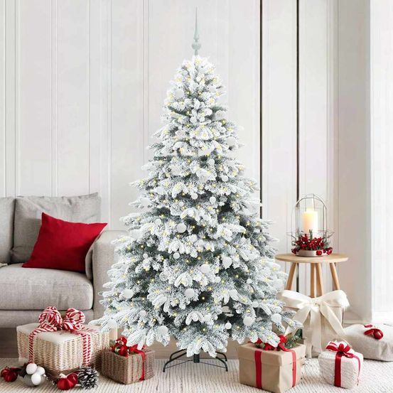 Grand sapin de noël artificiel 180 cm, kit complet avec 300 led et 120 boules