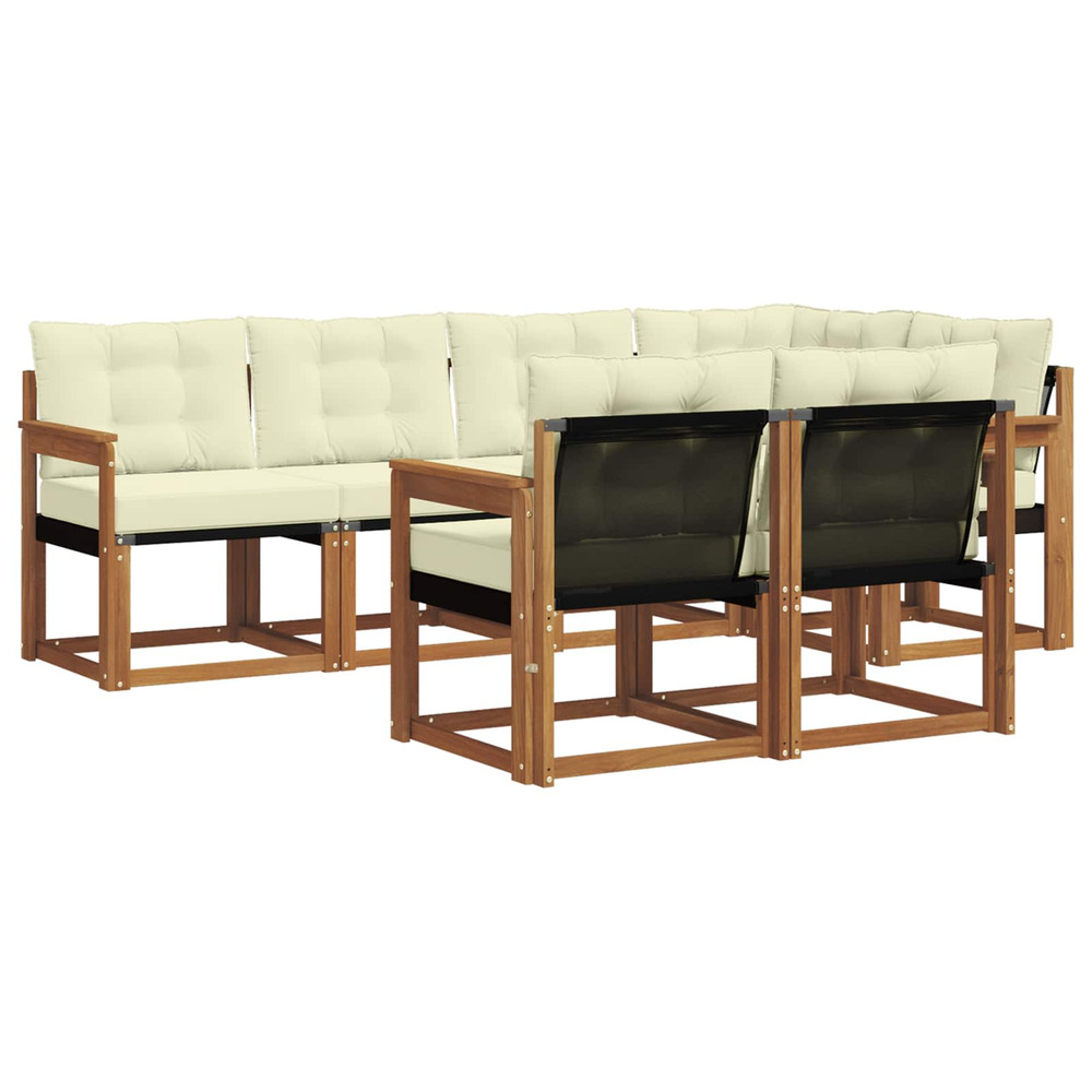 Ensemble de canapés d'extérieur 7 pcs naturel et crème