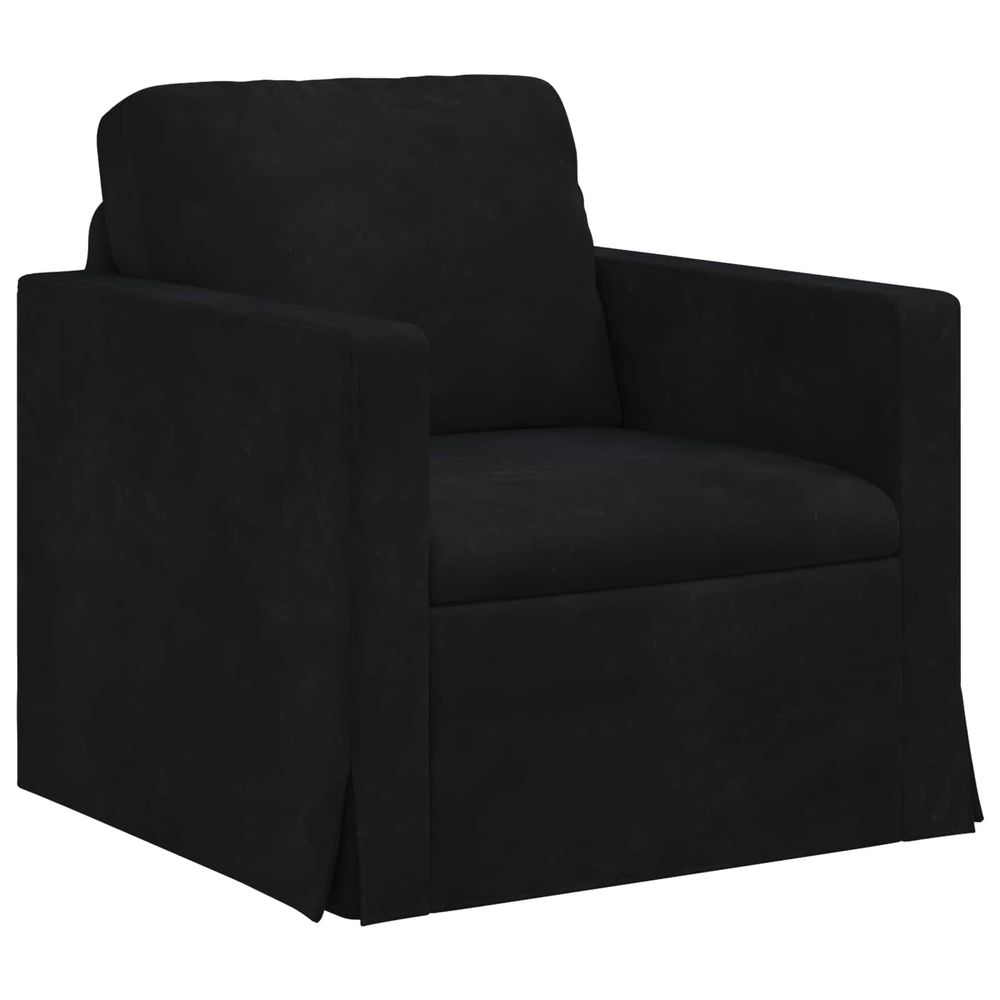 Canapé noir 78 x 78 x 80 cm velours