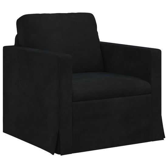 Canapé noir 78 x 78 x 80 cm velours
