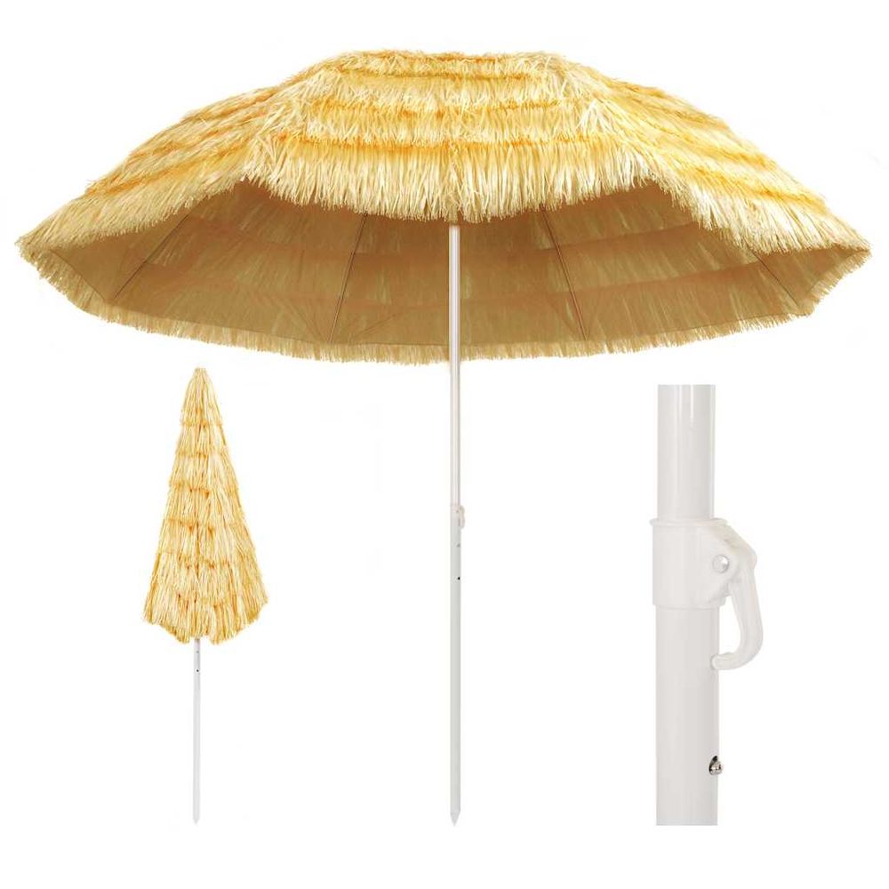 Parasol de plage naturel 300 cm style hawaïen