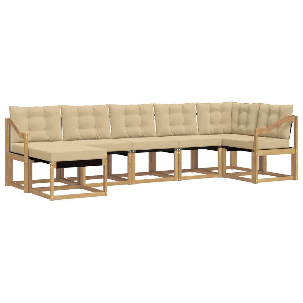 Ensemble de canapés d'extérieur 7 pc blanc et beige