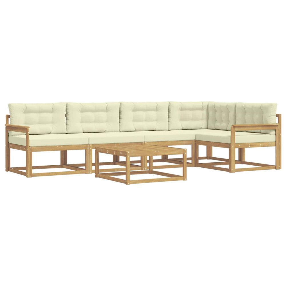 Ensemble de canapés d'extérieur 6 pc blanc et crème polyester