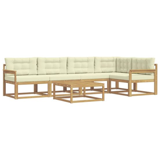 Ensemble de canapés d'extérieur 6 pc blanc et crème polyester