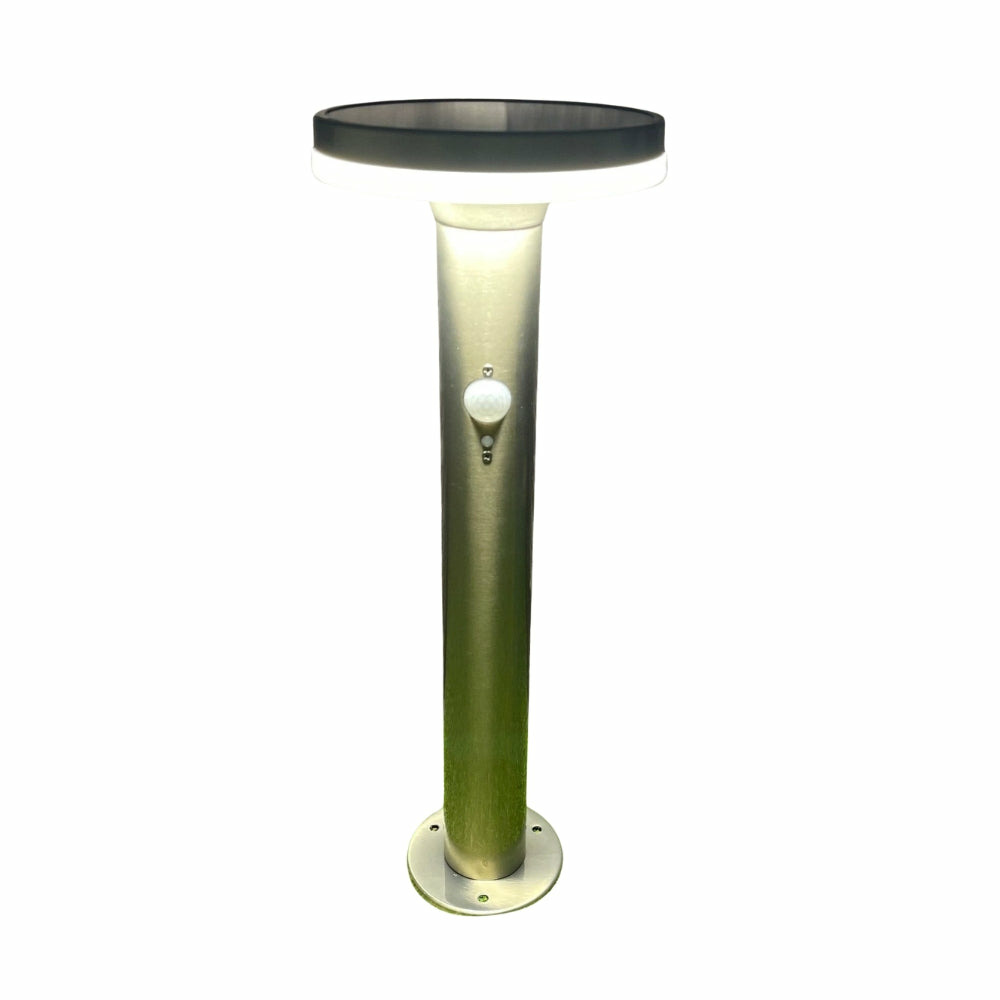 Borne extérieure solaire living avec détecteur de mouvements 45cm inox