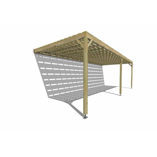 Pergola bois • 8m x 3m • adossée • sens profondeur • platelage bois • livraison comprise
