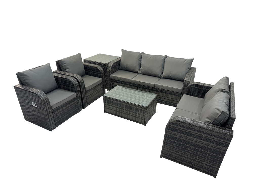 7 places ensemble de meubles de jardin avec table basse rectangulaire canapé 3 places canapé d'amour table d'appoint