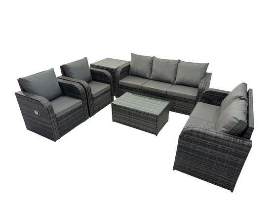 7 places ensemble de meubles de jardin avec table basse rectangulaire canapé 3 places canapé d'amour table d'appoint