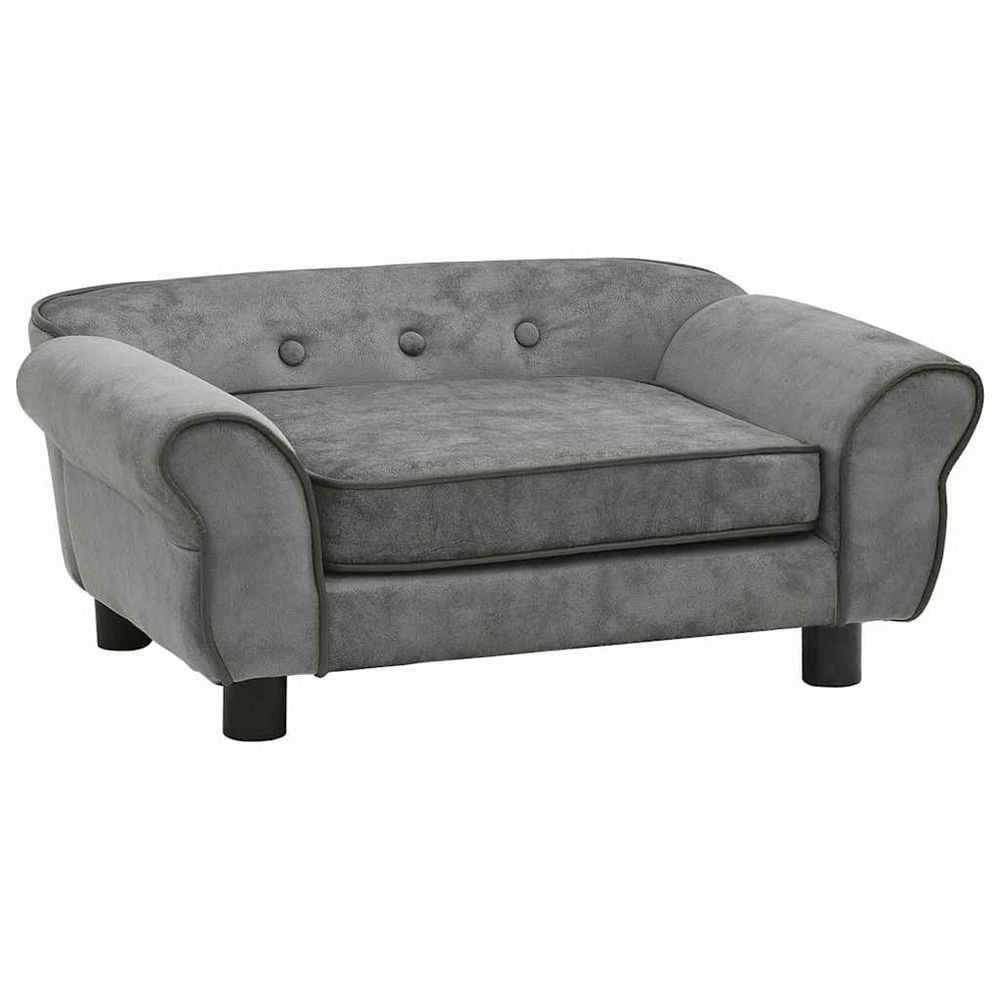 Canapé pour chien gris foncé 72x45x30 cm peluche