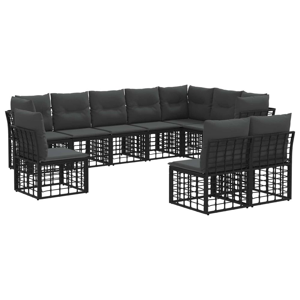 Ensemble de canapés d'extérieur noir polyester