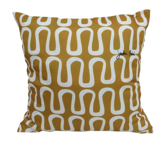 Lot de 2 coussins extérieur - 40x40x15 - futuriste cumin