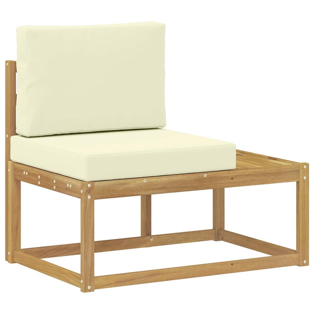Canapé d'extérieur en bout avec coussin blanc 91 x 63 x 73 cm