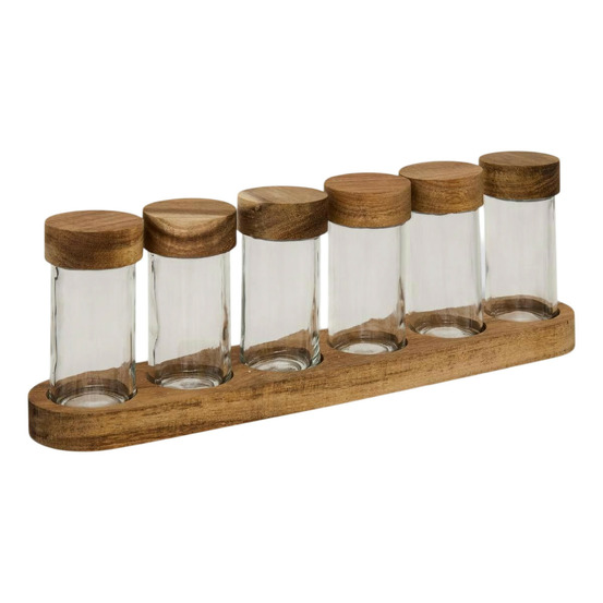 Lot de 6 pots à épices en verre