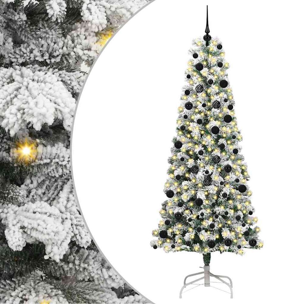 Sapin de noël artificiel à branches articulées vert et blanc