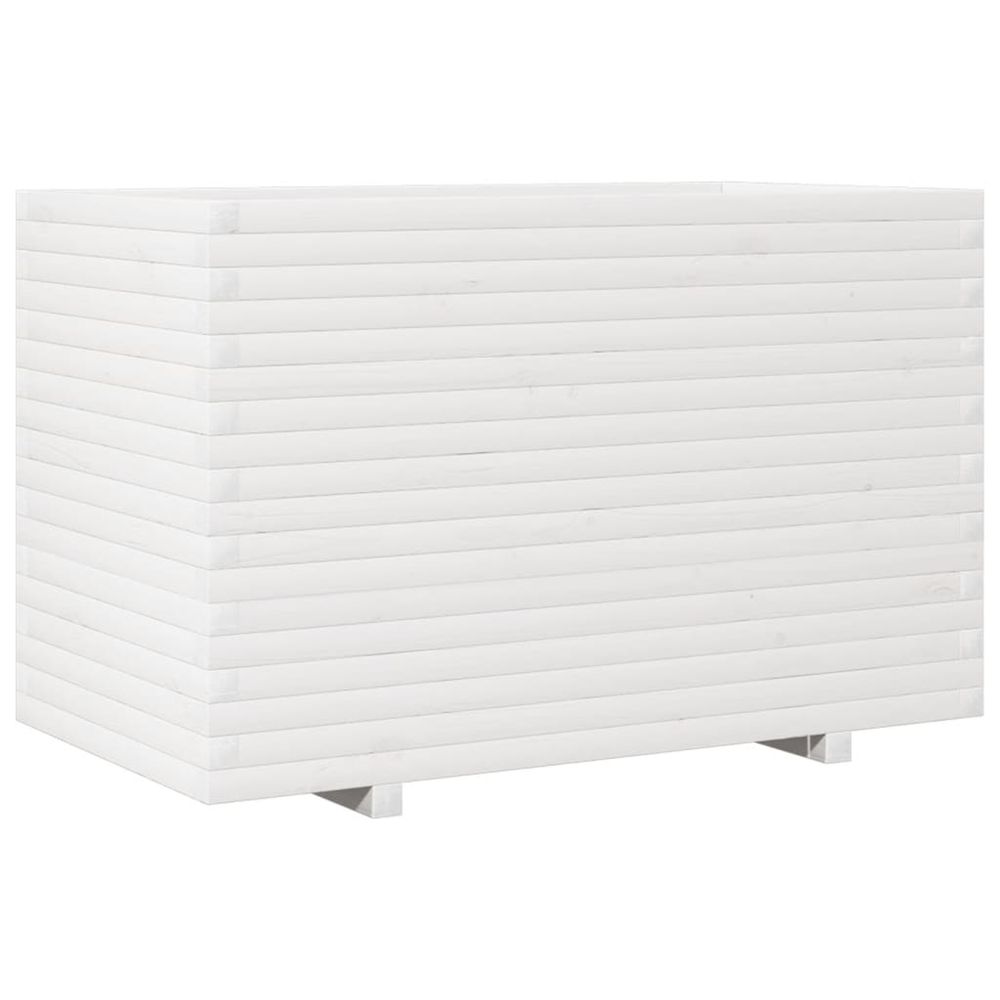 Jardinière d'extérieur blanc 110x60x72 cm bois de pin massif