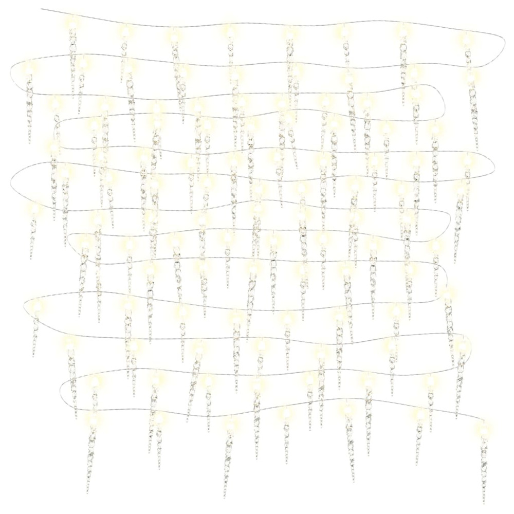 Guirlande lumineuse de noël 100 led blanc chaud 10 m acrylique pvc