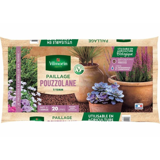 Pouzzolane 20 l : paillage volcanique durable pour jardin sec & massif