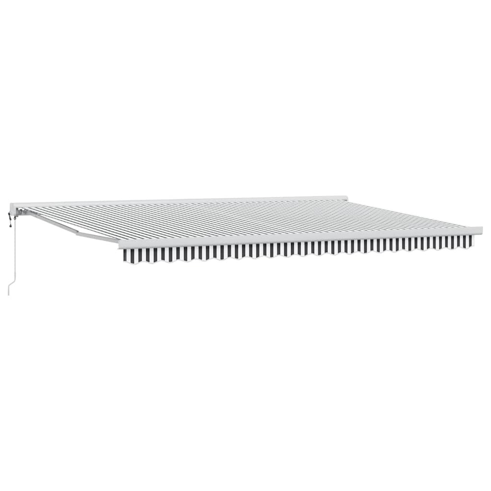 Auvent rétractable anthracite et blanc 5x3 m tissu et aluminium