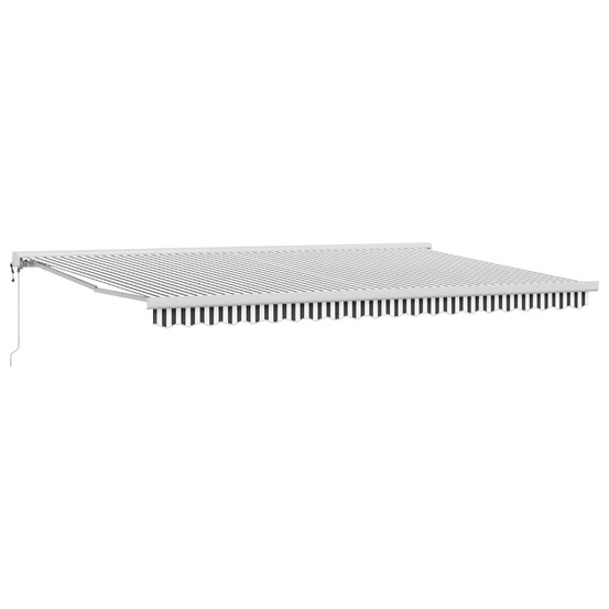 Auvent rétractable anthracite et blanc 5x3 m tissu et aluminium