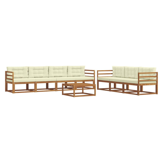 Ensemble de canapés d'extérieur 8 pcs naturel et crème