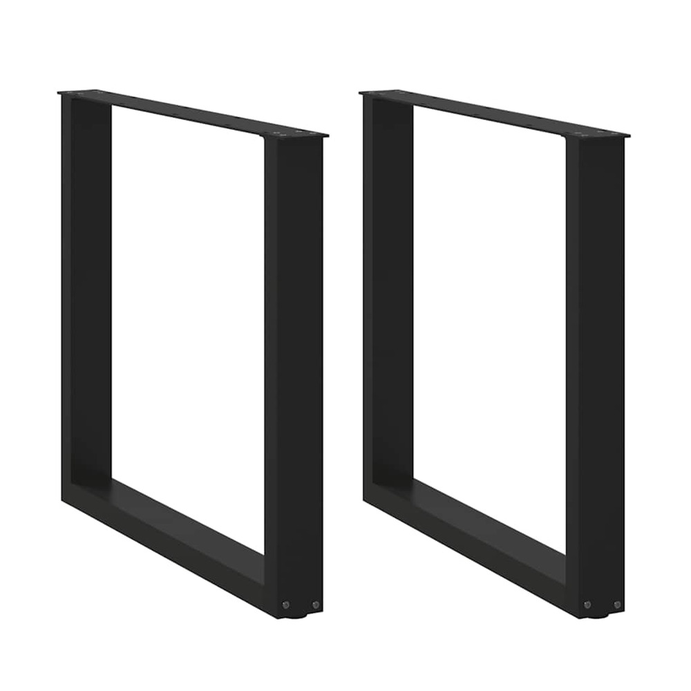 Pieds de table à manger en u 2 pièces noir 90 x (72-73) cm acier