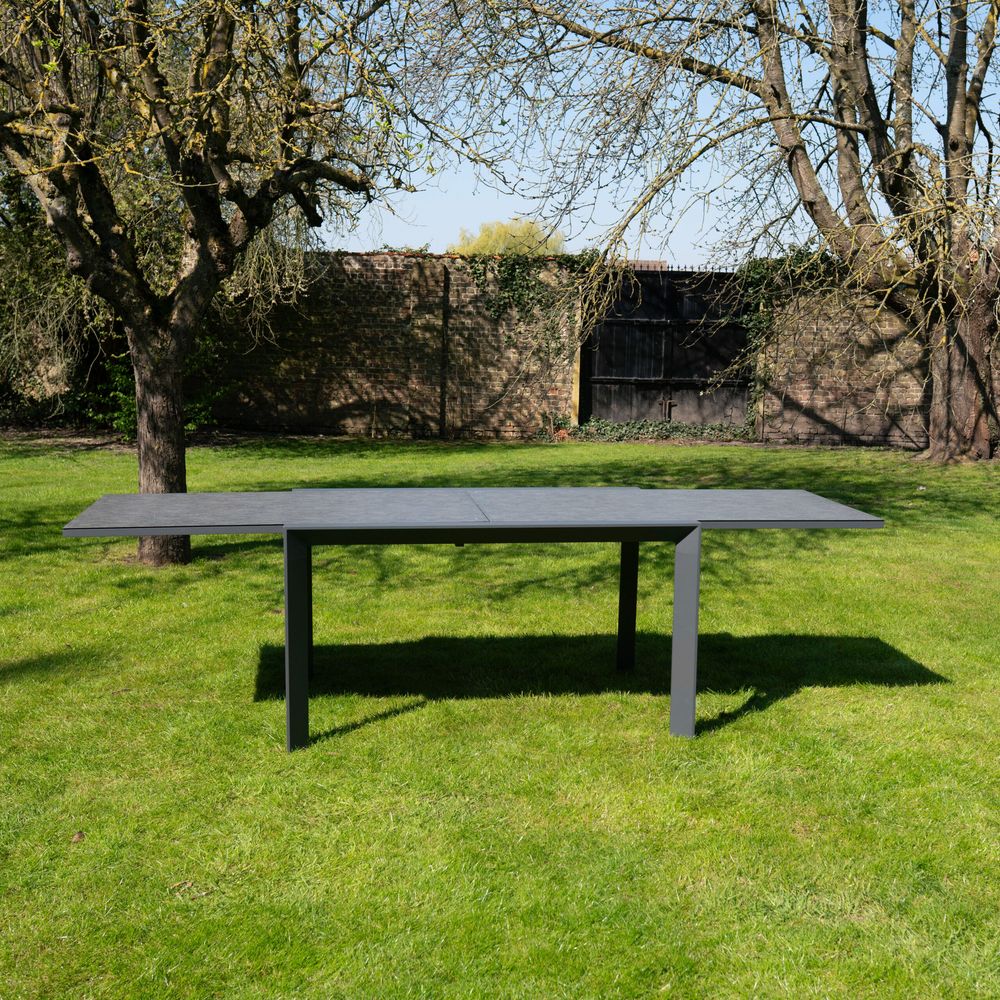 Table de jardin en full aluminium gris extensible 6/10 places modulo