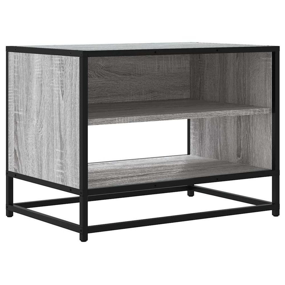Meuble tv sonoma gris 61x40x46 cm bois d'ingénierie et métal
