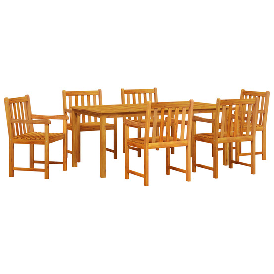 Set de jardin 7 pièces en bois d'acacia