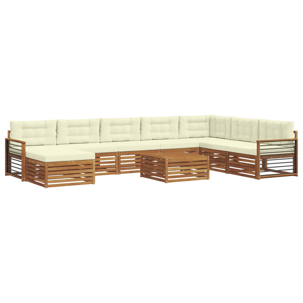 Ensembles de canapés avec coussin 9 pcs naturel et crème