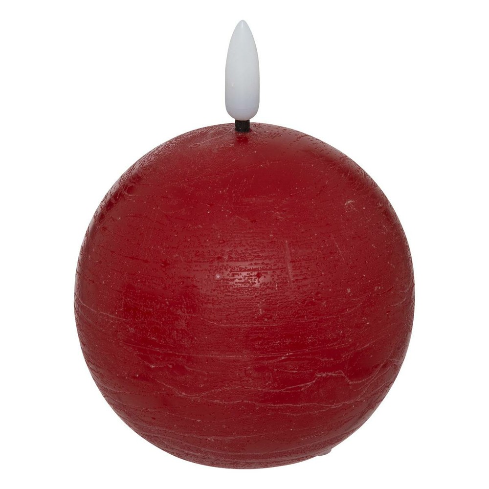 Bougie boule led molia d. 12cm rouge