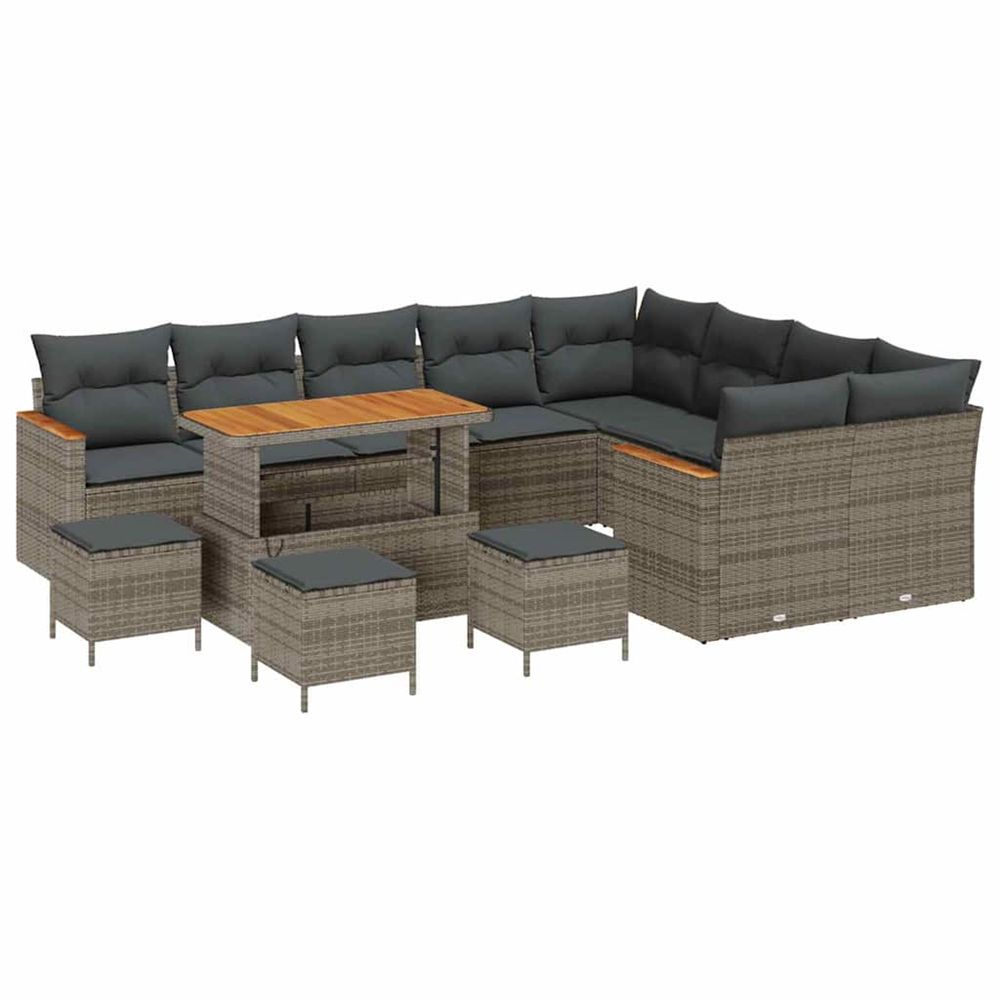 Ensemble de canapé de jardin 13 pc 9-nombre de places gris