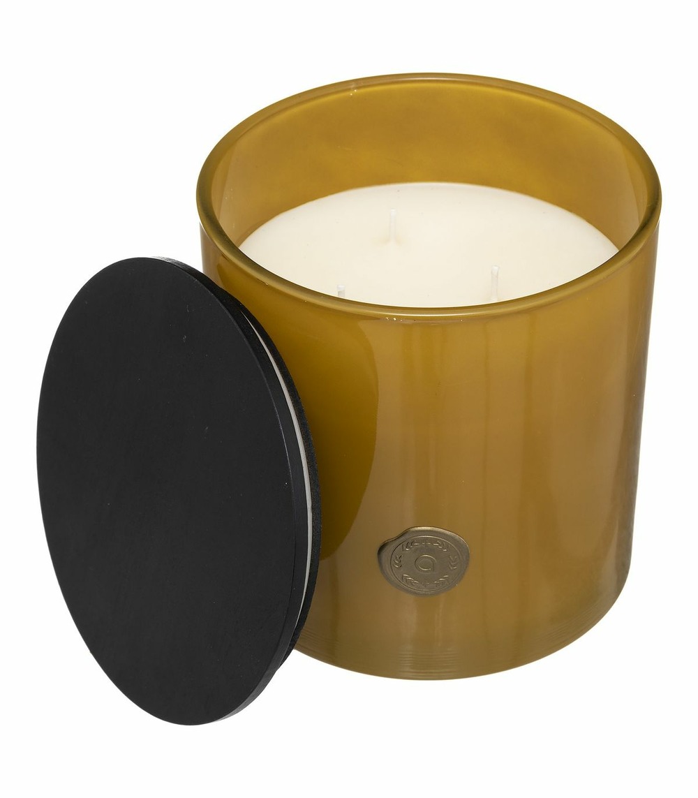 Bougie parfumée vanille bourbon dans pot en verre ocre 1200 g