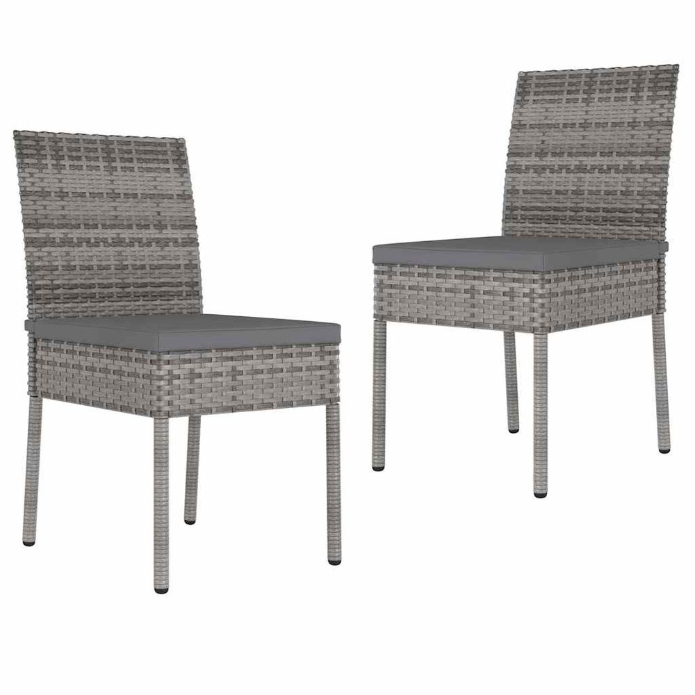 Chaises à manger de jardin lot de 2 résine tressée gris
