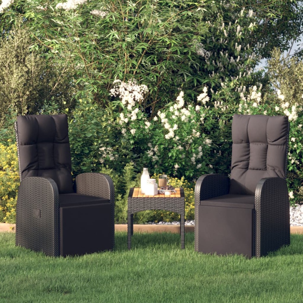 Chaises de jardin inclinables coussins lot de 2 résine tressée