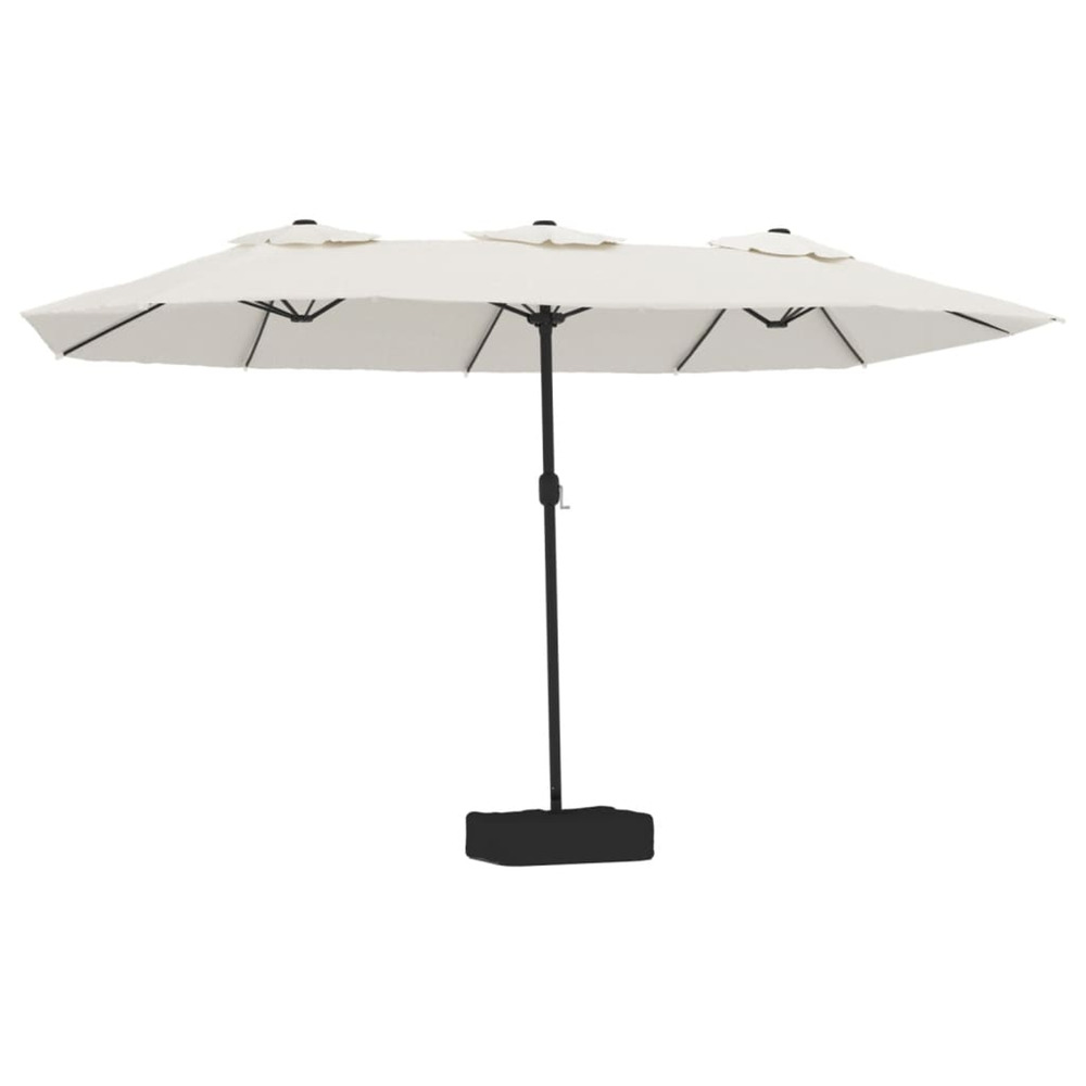 Parasol de jardin à double tête avec led blanc sable 449x265 cm