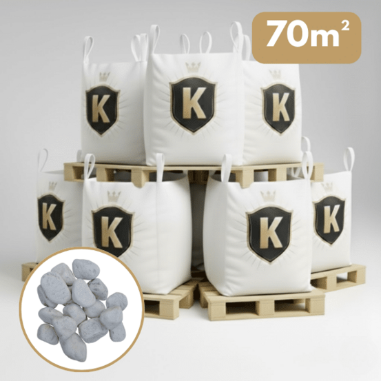 Galet blanc 60/100 mm – pack 7 big bag +/- 1,5t – 70 m²