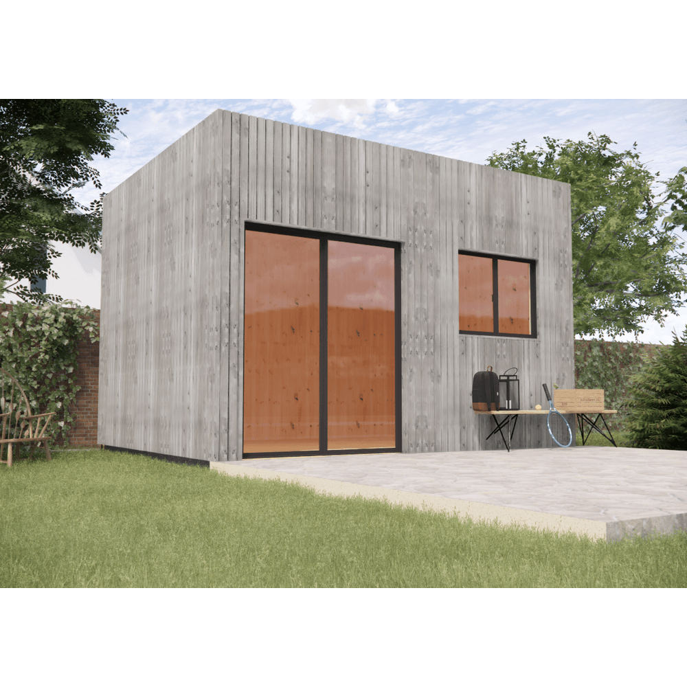 Studio de jardin bien isolé en bois 4,4 x 3,5 x 3,2 m / isolation re2020 avec plancher isolé
