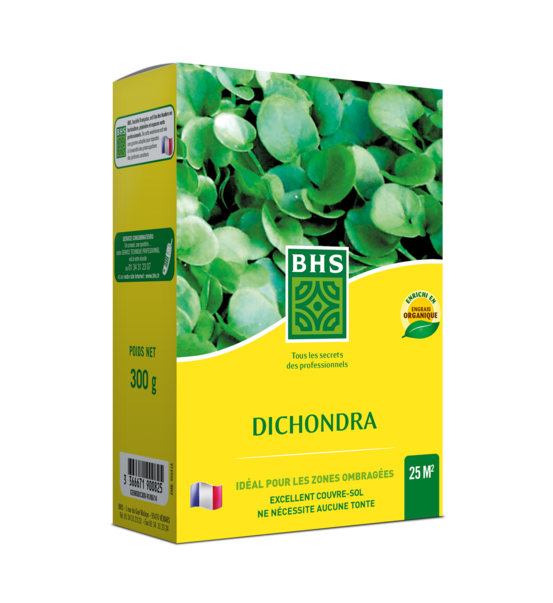 Dic300 - 300g - 25 m² - dichondra - climats doux - semences enrichies en engrais organique - implantation rapide et homogène -