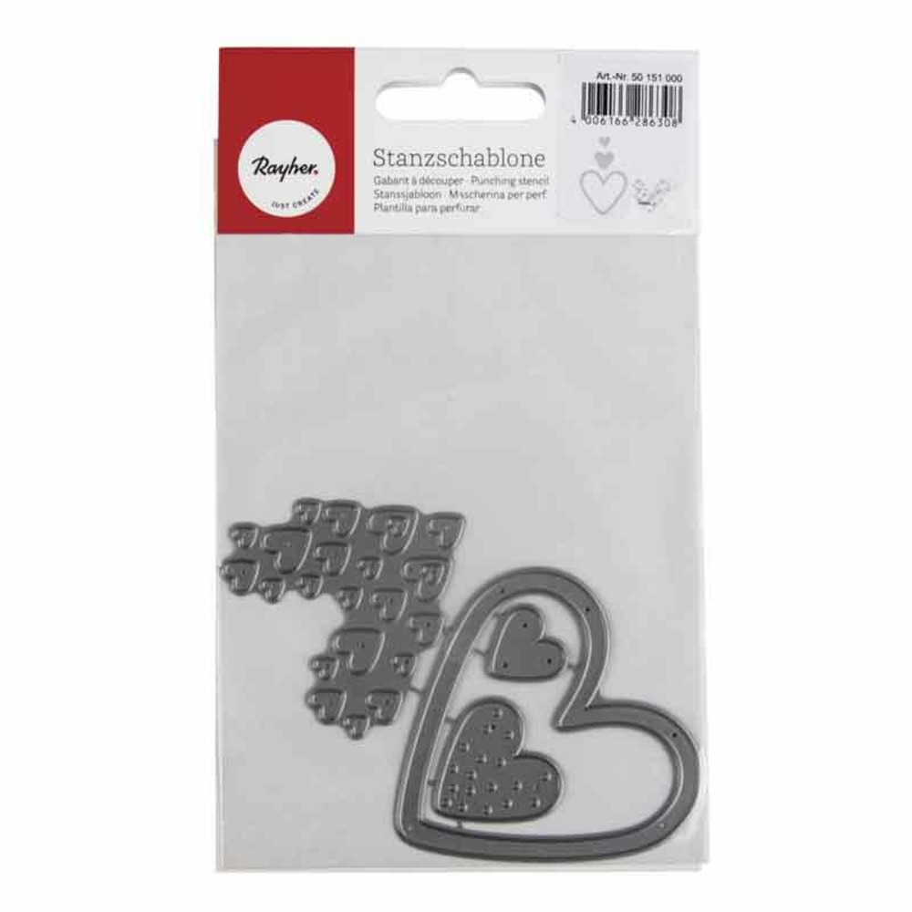 Matrice de découpe en métal 7,6 x 4,5 cm - cœurs