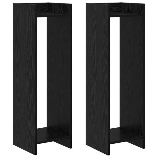 Support de plante 2 pièces chêne noir 30 x 30 x 100 cm