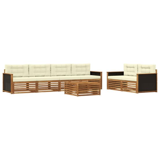 Ensemble de canapés d'extérieur 7 pc naturel et crème polyester