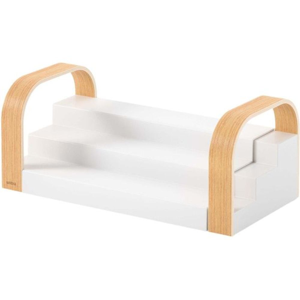 Étagère à épices extensible 3 niveaux bellwood blanc et naturel