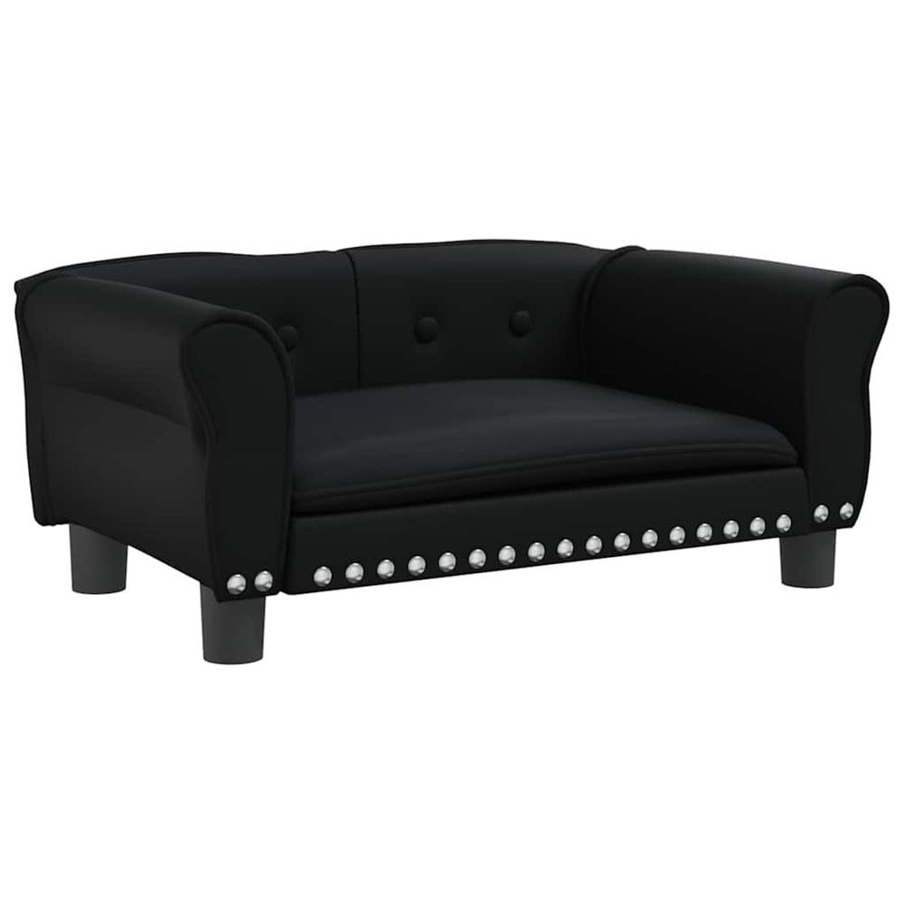 Lit pour chien noir 70x45x30 cm similicuir
