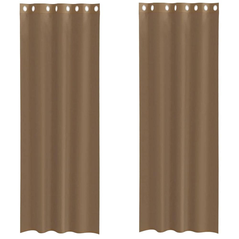 Rideaux en voile avec œillets 2 pcs marron clair