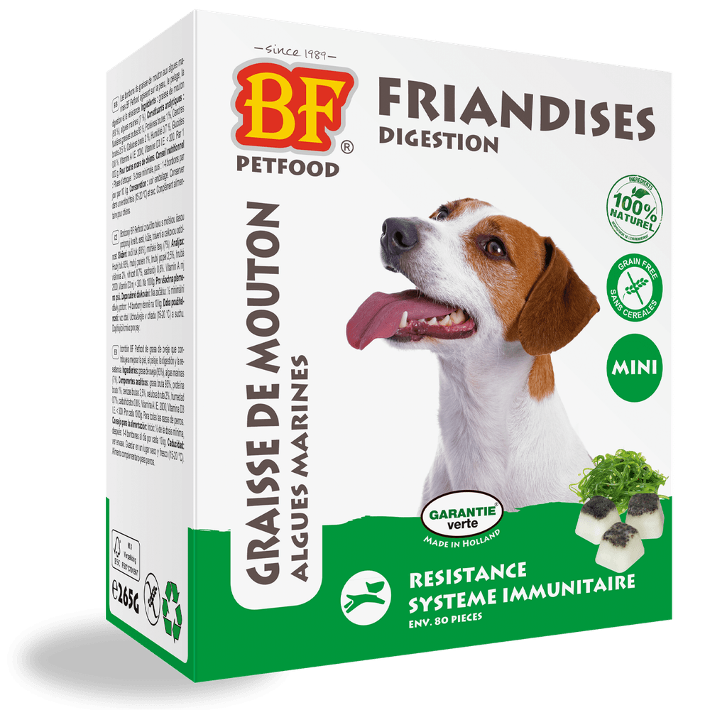 Bonbons aux algues : Complément alimentaire Digestion pour chien, 265g/80p