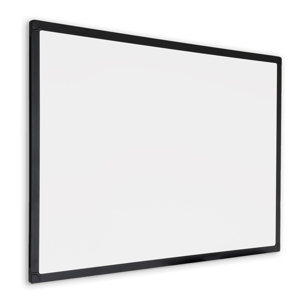 Tableau blanc à cadre noir - émail - magnétique - 120 x 180 cm