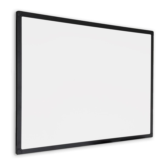 Tableau blanc à cadre noir - émail - magnétique - 120 x 180 cm