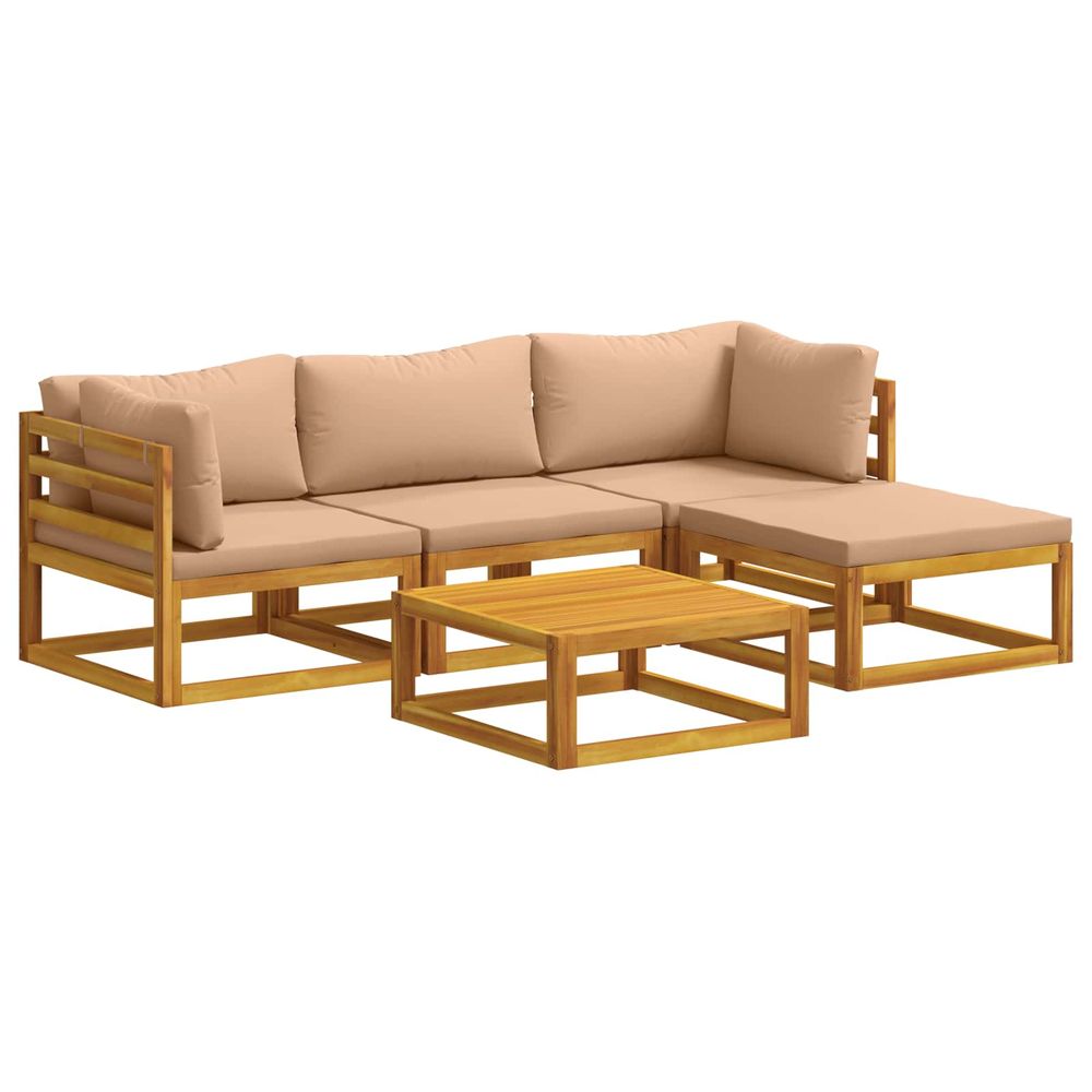 Ensemble de canapés 5 pc naturel bois d'acacia massif